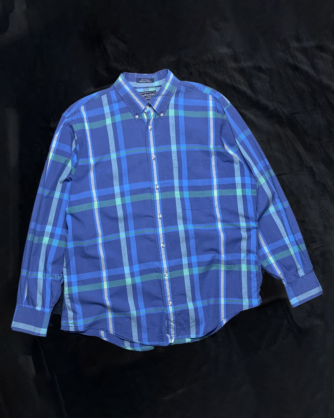 일본빈티지 Burberry London 블루 체크 셔츠 상품이미지1
