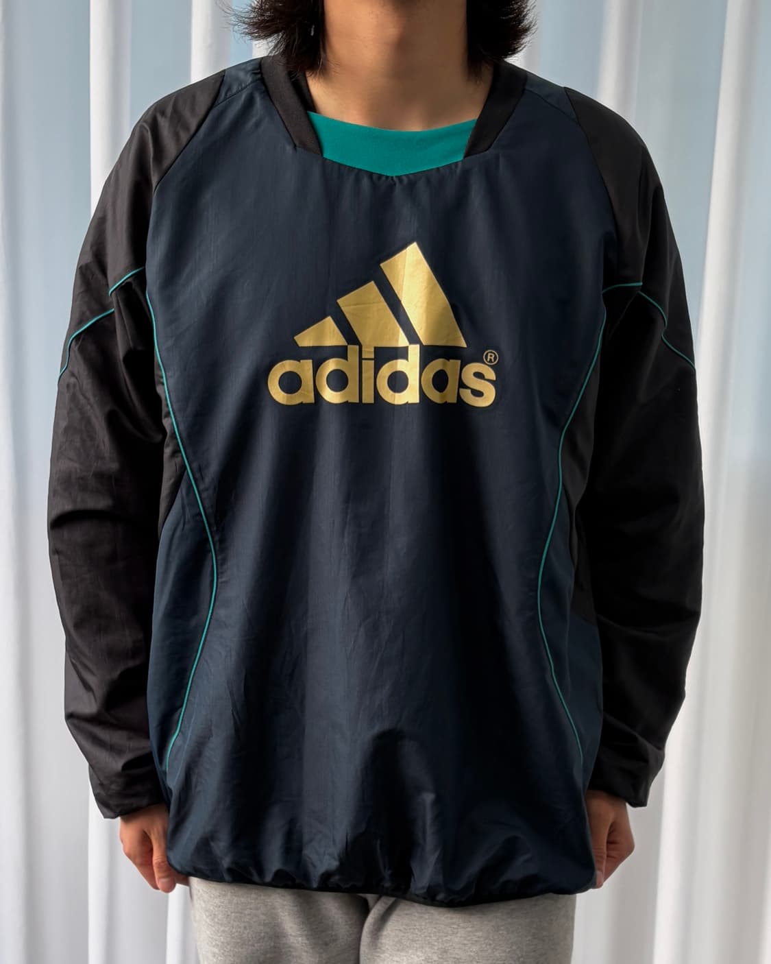 [XL]아디다스 JPN 올드스쿨 검골 기모 웜업 바람막이 상품이미지1
