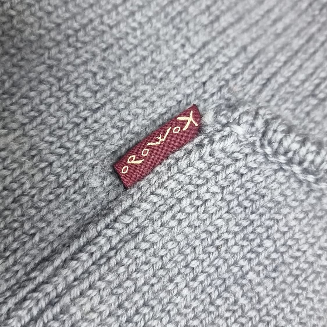 네팔생산 100%울 회색 니트 집업 가디건(110) 상품이미지5