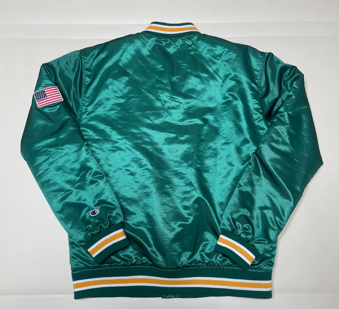 챔피온 그린 새틴 바시티 자켓 상품이미지3