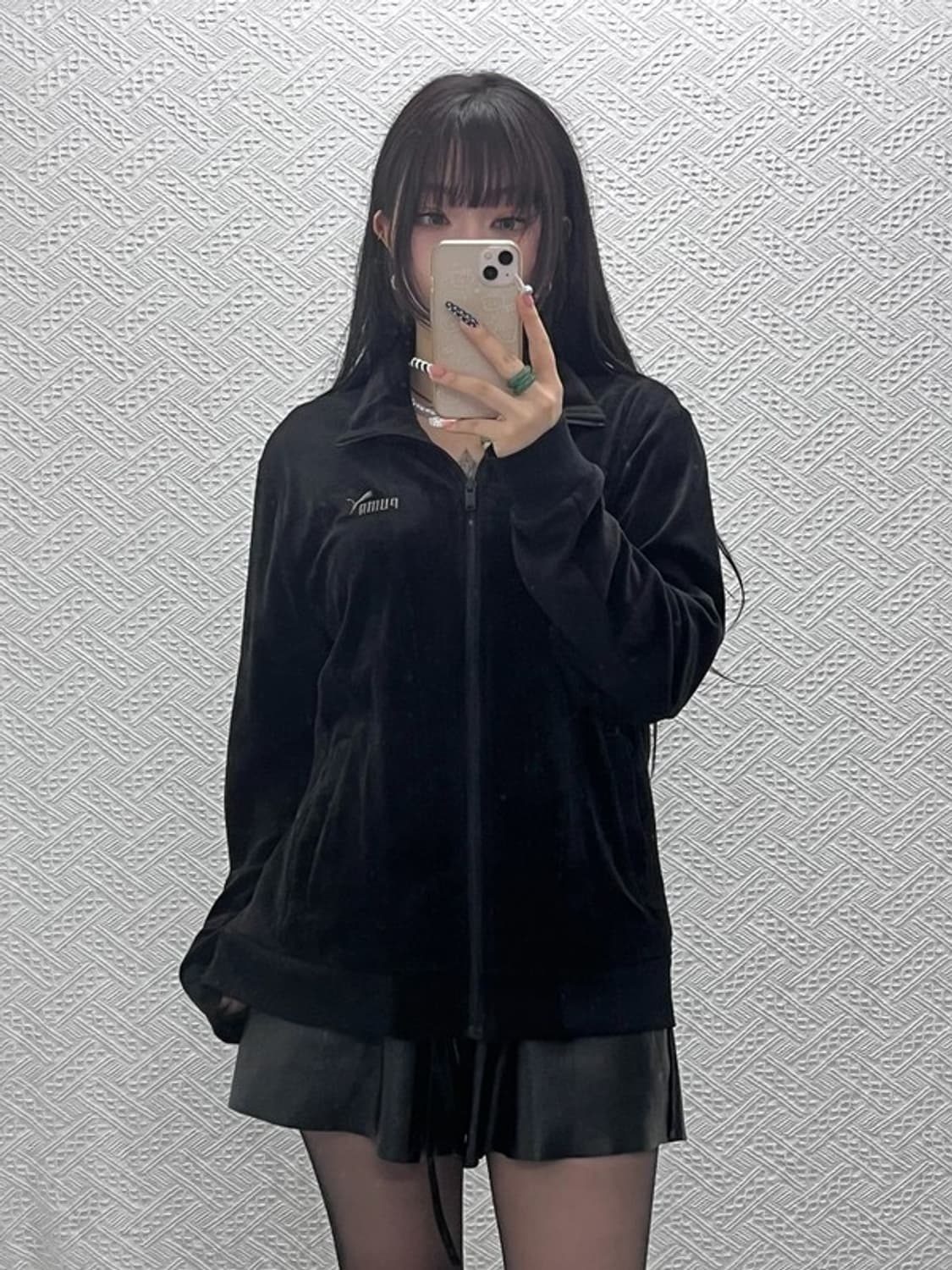 푸마 빈티지 캐주얼 웜셀 벨루어 벨벳 집업 L C10519 상품이미지1