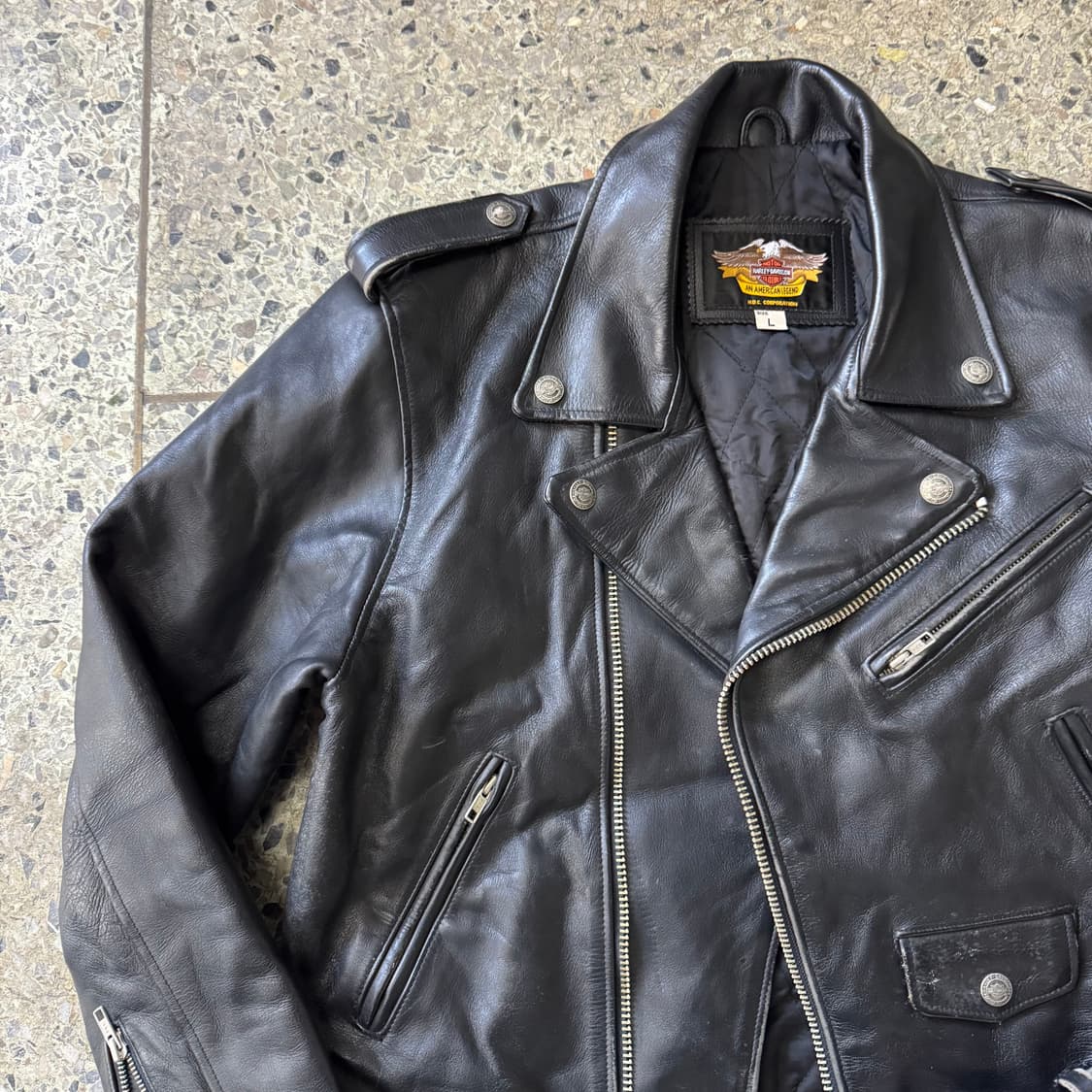 [L] Harley davidson 할리데이비슨 가죽 라이더 자켓 상품이미지4