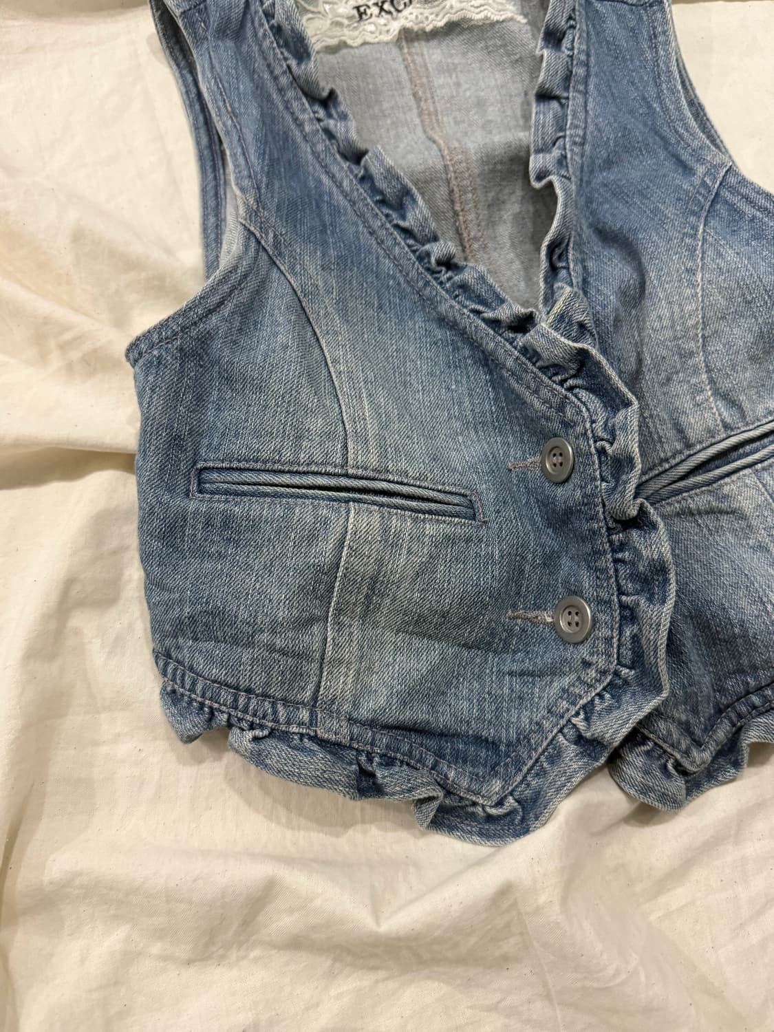 페어리 y2k 00’s 데님 크롭 베스트 상품이미지2