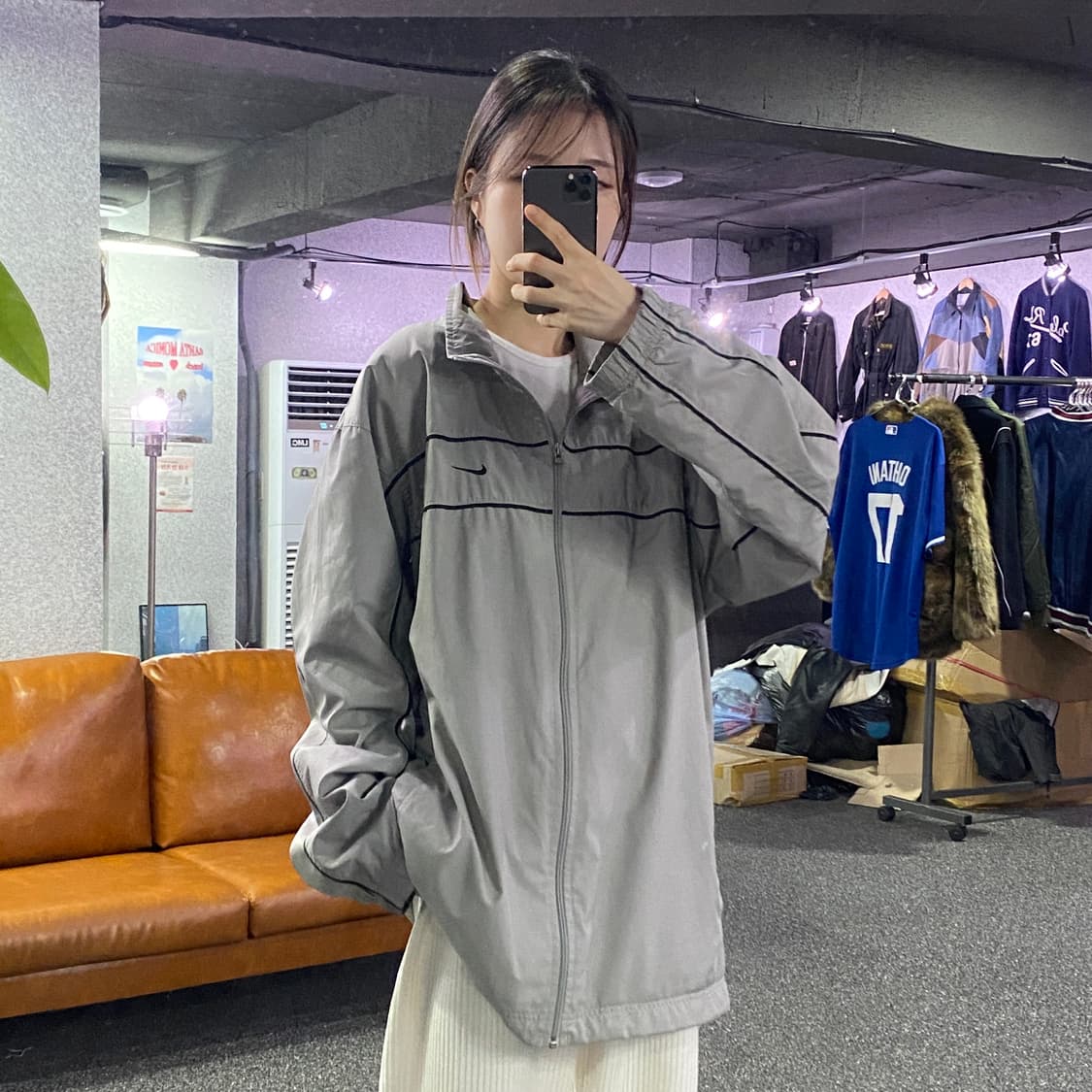 나이키 스우시 그레이 스트링 바람막이 B3146 상품이미지1