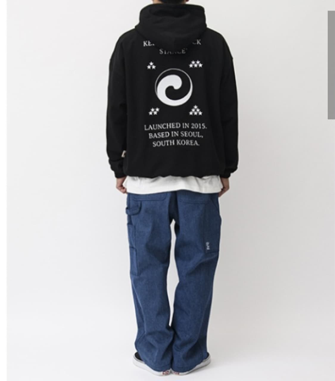 스텐스서울 블랙 후드티 새상품 상품이미지2