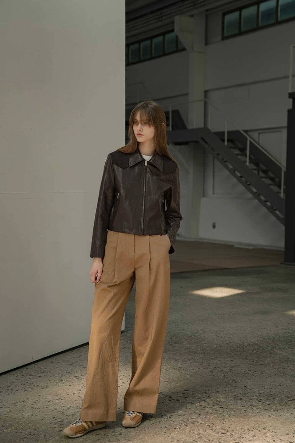 시야쥬 치노팬츠 카멜 상품이미지2