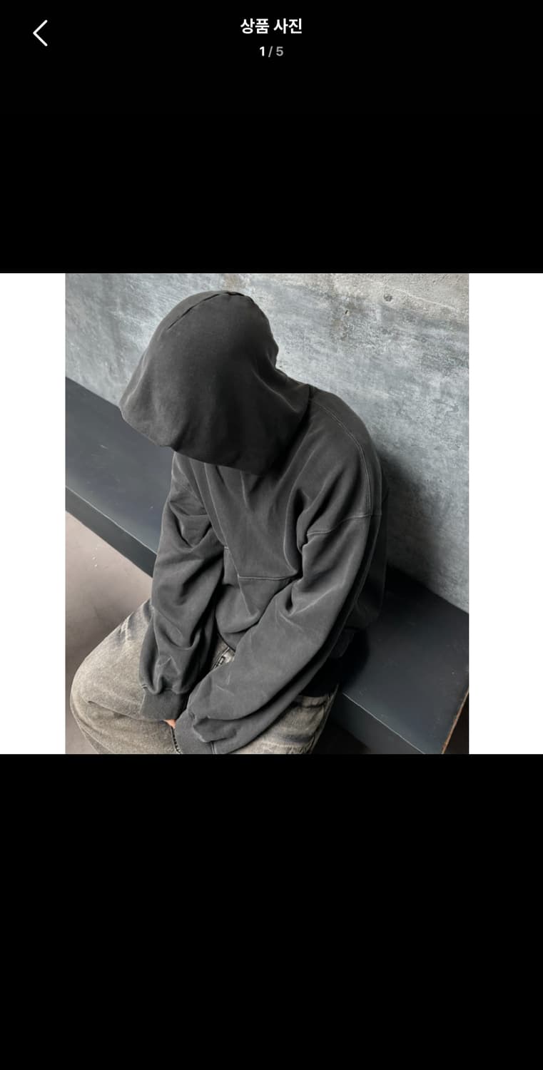 Free / 차콜 ) 피그먼트 오버핏 후드티셔츠 상품이미지1