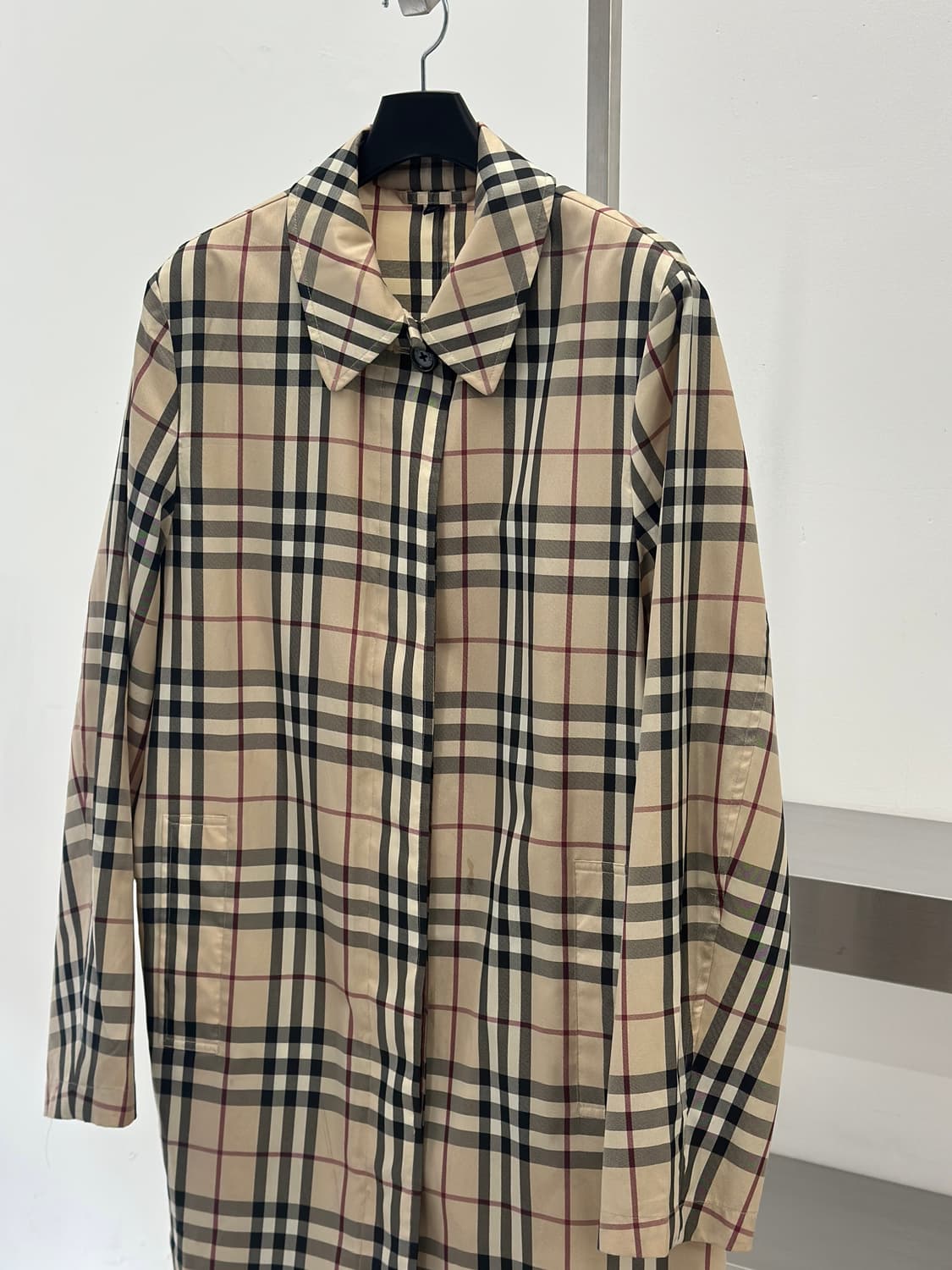 버버리 노바체크 싱글 롱 코트  상품이미지4