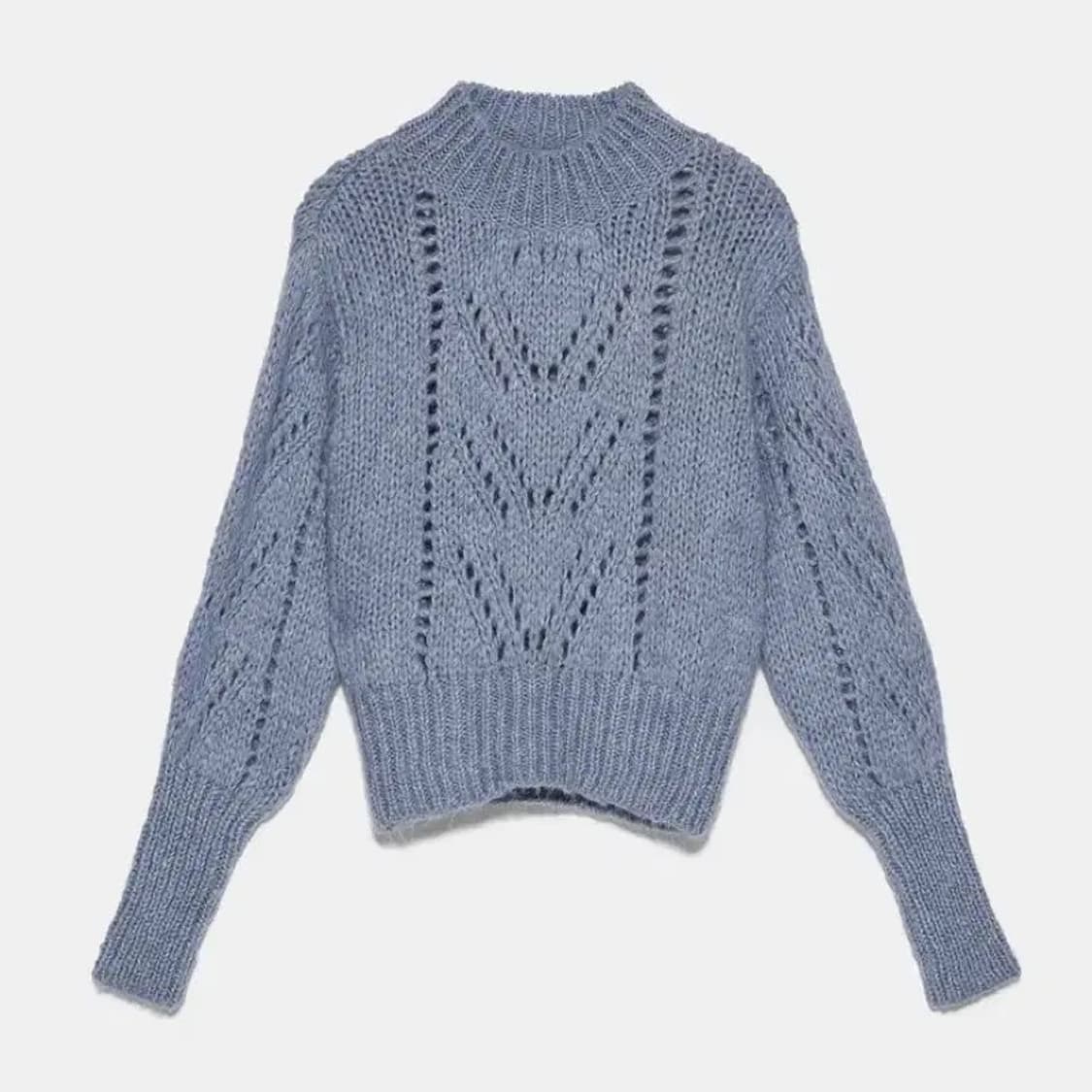 (size L) zara 자라 니트 블루 상품이미지2