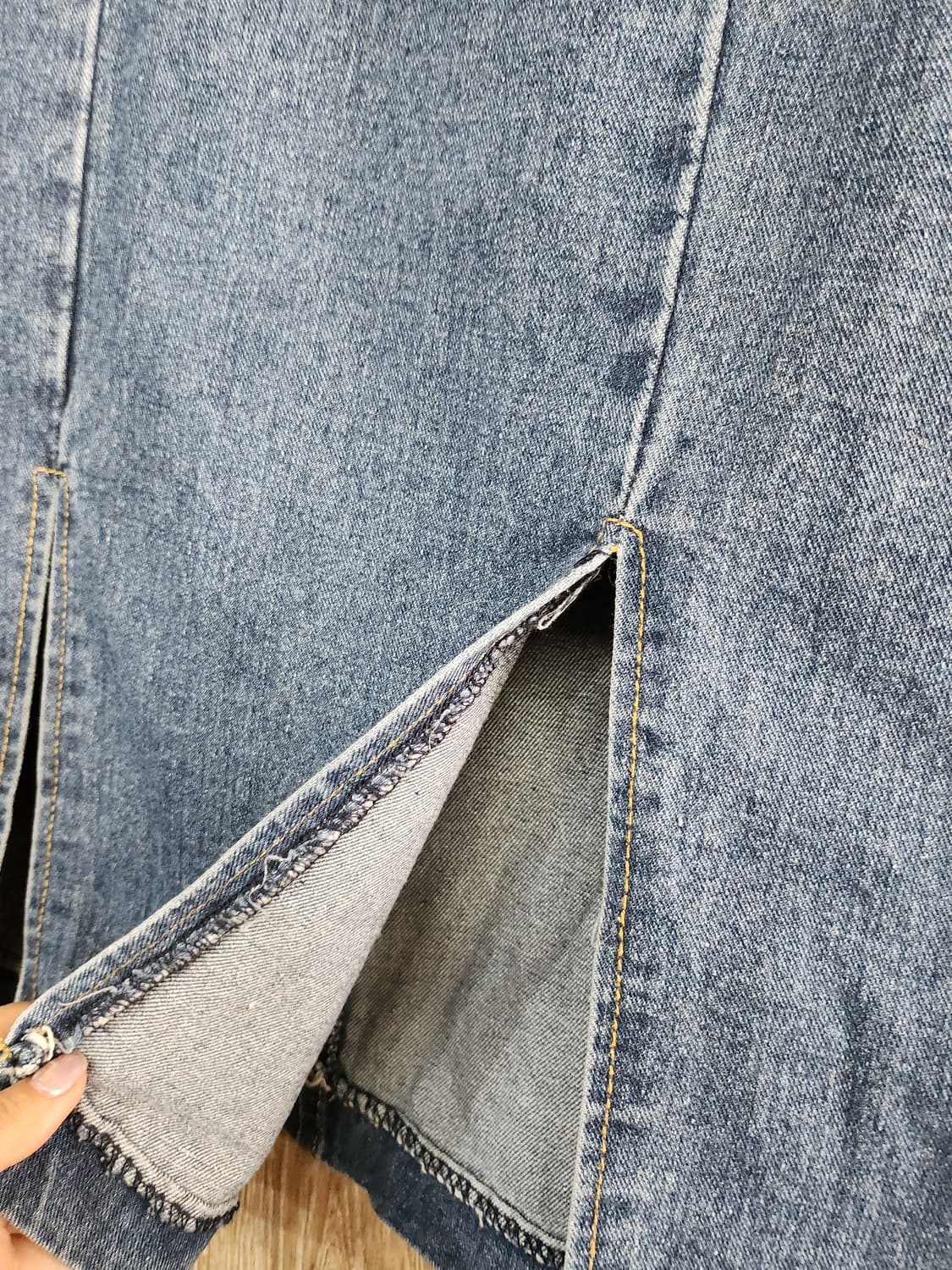 1011) 여성 트임 데님치마 상품이미지3