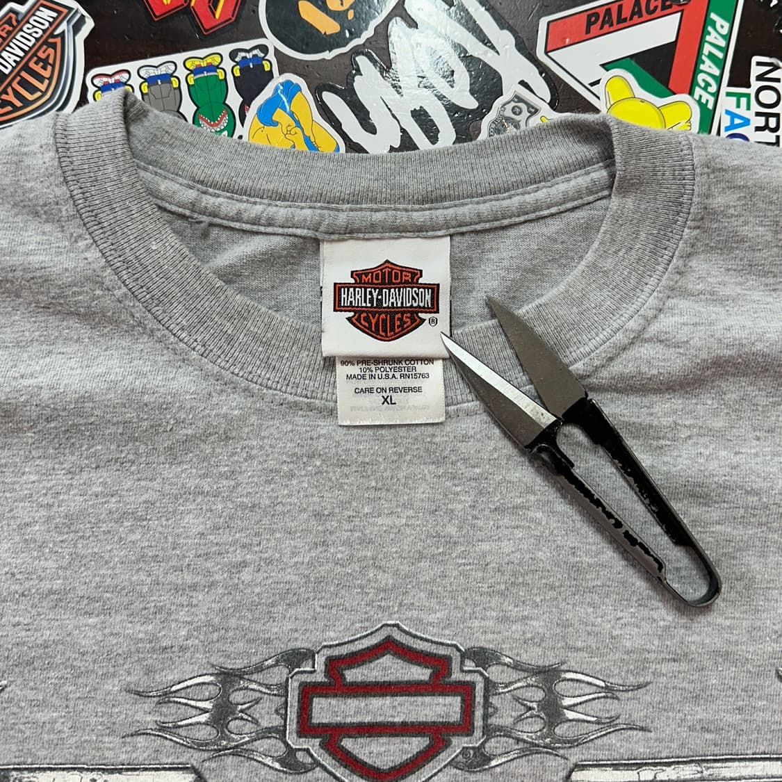 00s USA 할리데이비슨 플레임 롱슬리브 티셔츠 XL 상품이미지7
