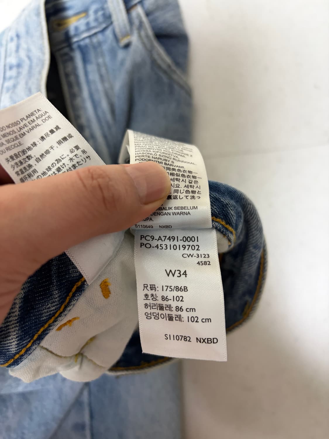 실버탭 데님 배기 쇼츠 버뮤다 34사이즈 반바지 2종 일괄 상품이미지4