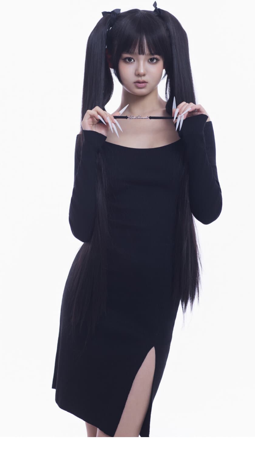 갤즈레코드 메탈 롱슬리브 원피스 갸루  상품이미지2