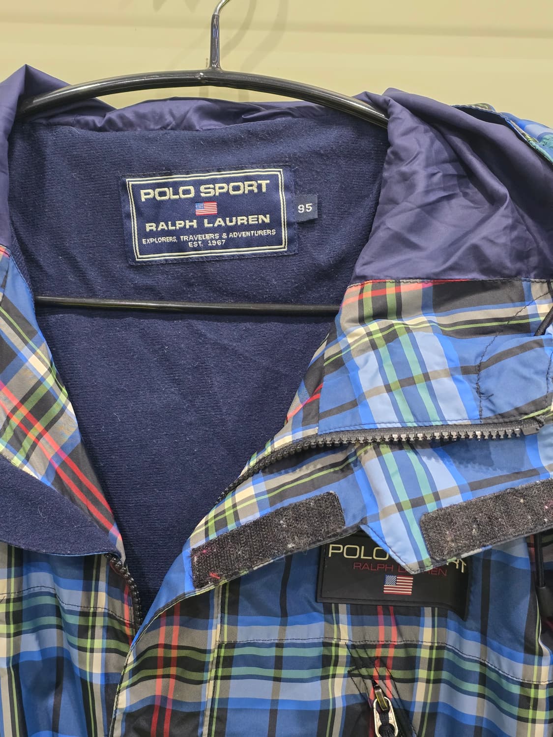Y2K 폴로 스포츠 랄프로렌 체크 후드 자켓 95 상품이미지5