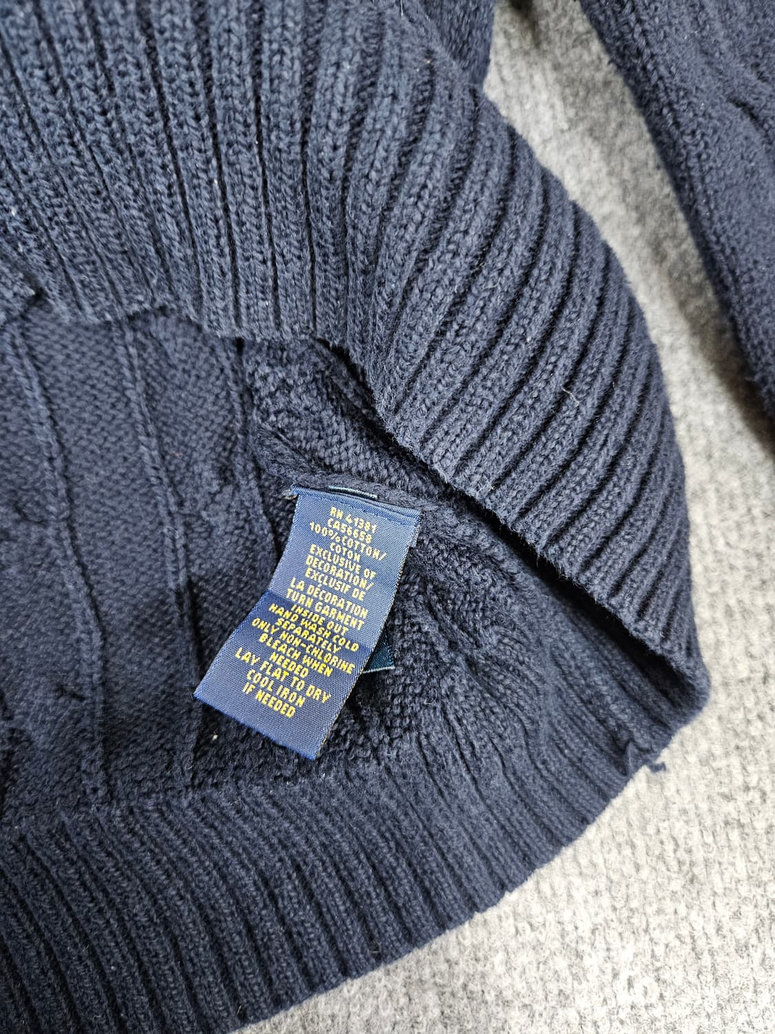 폴로 랄프로렌 네이비 꽈배기 니트(급처) 상품이미지3