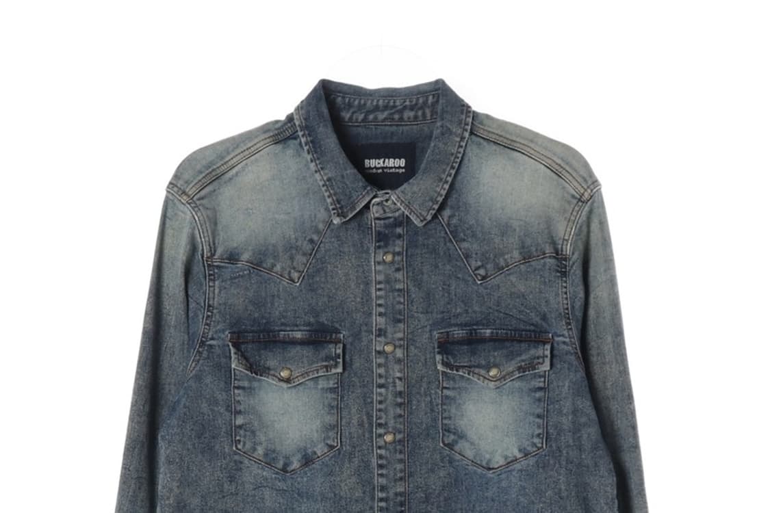 버커루 빈티지 워싱 데님 셔츠 XL 상품이미지3