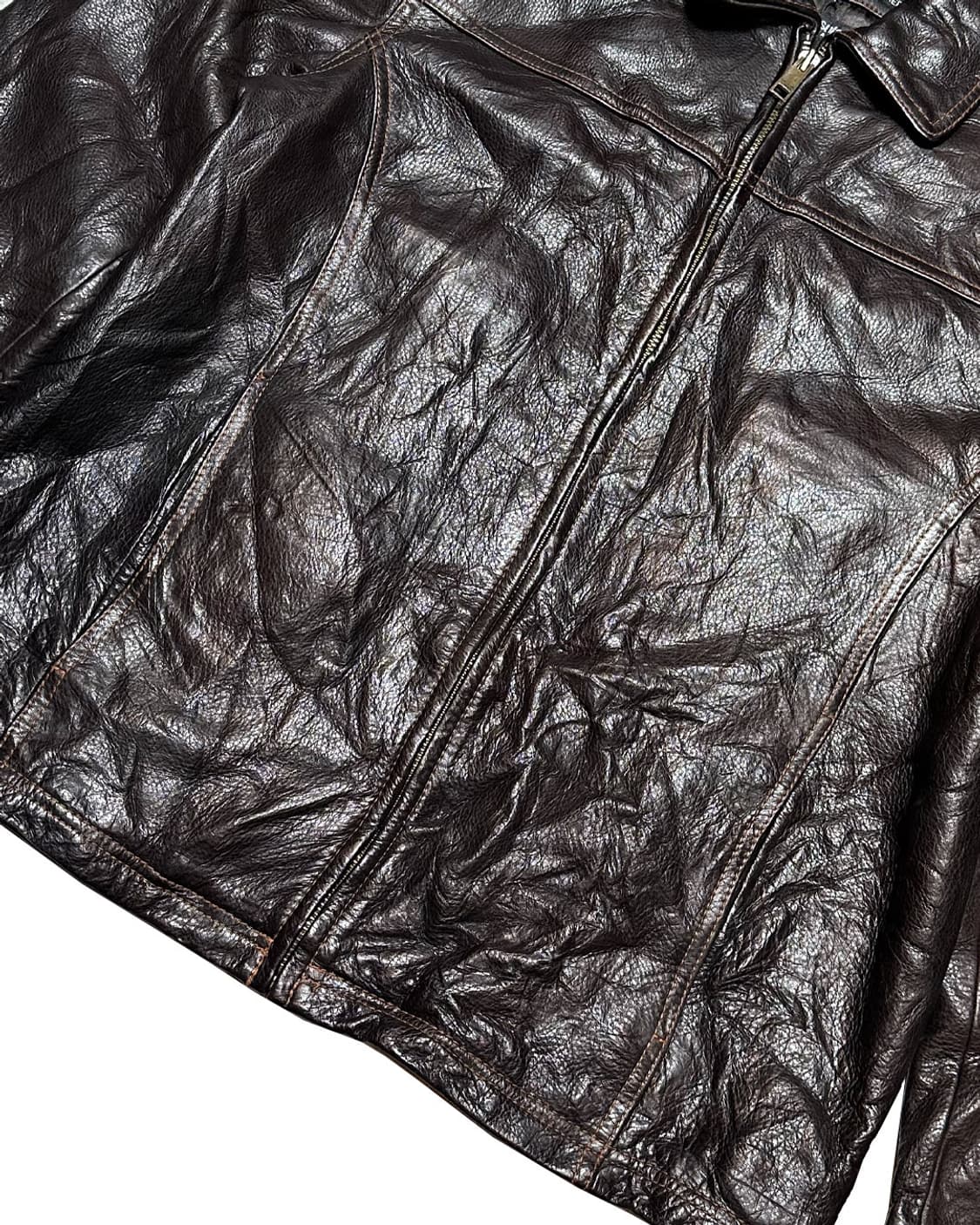 웰슨 레더 헤비 리얼 레더 바이크 자켓 상품이미지4