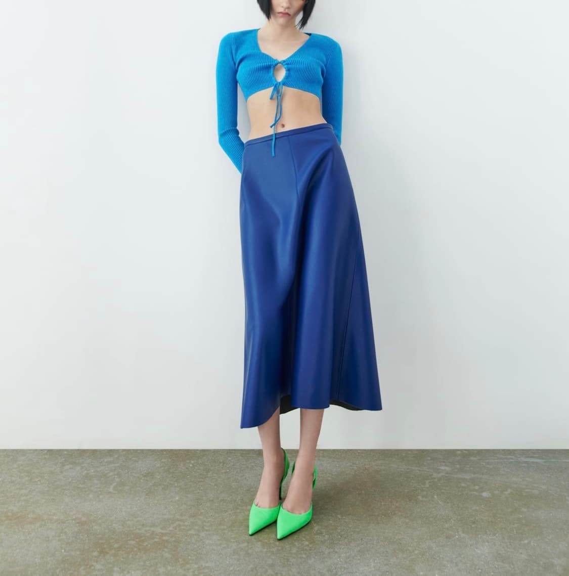 자라 셔링 컷아웃 니트 탑 상품이미지2