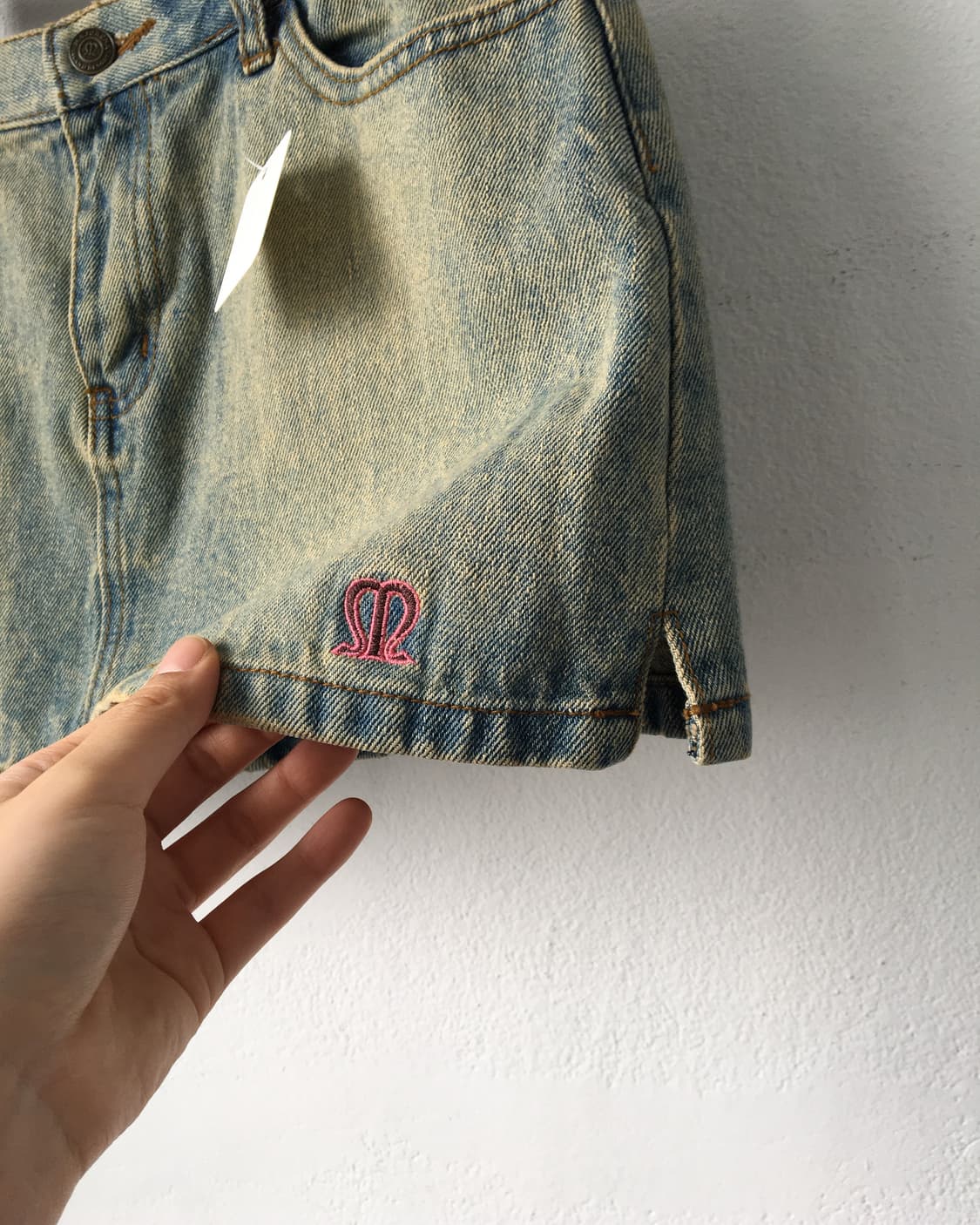 back lettering point mini skirt 상품이미지3