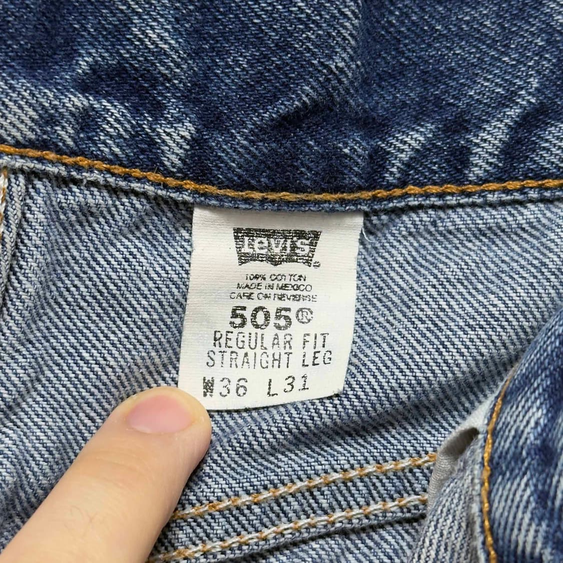 90s 리바이스 505 데님팬츠 W36 L31 상품이미지5
