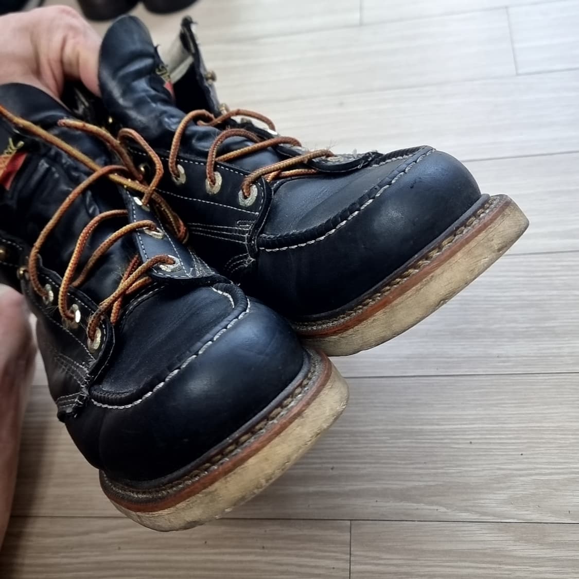 쏘로굿 블랙 레더 목토 워커 부츠(270-275) 상품이미지6