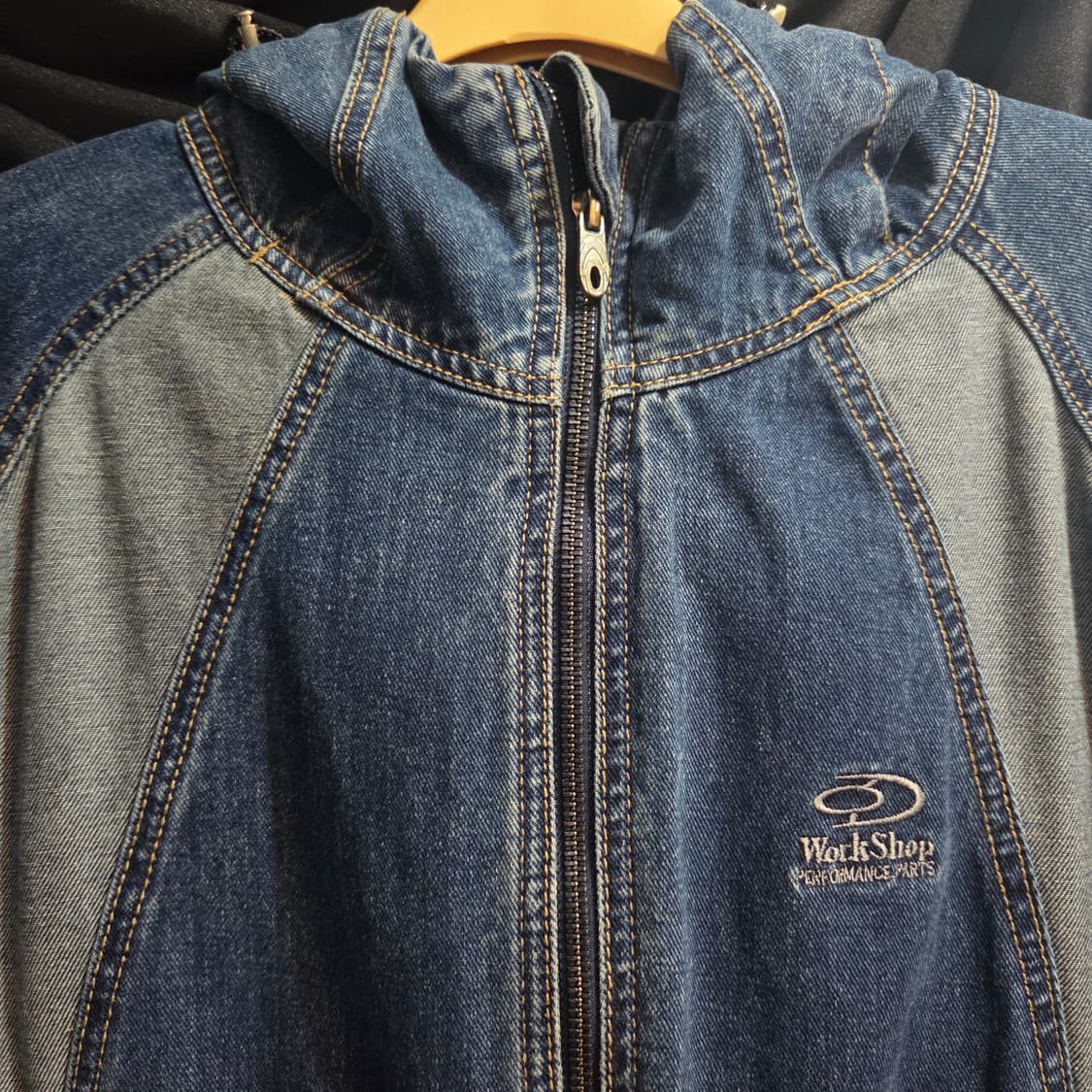 트래블 프론트 백 데님 윈드 브레이커 블루 상품이미지3