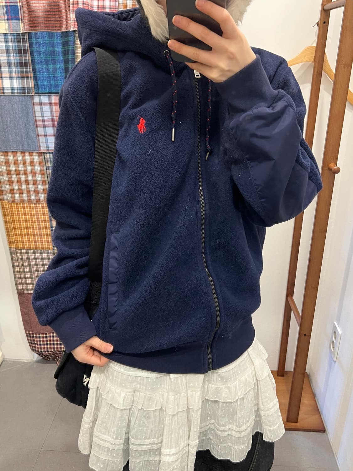 폴로 네이비 플리스 후드집업 상품이미지6