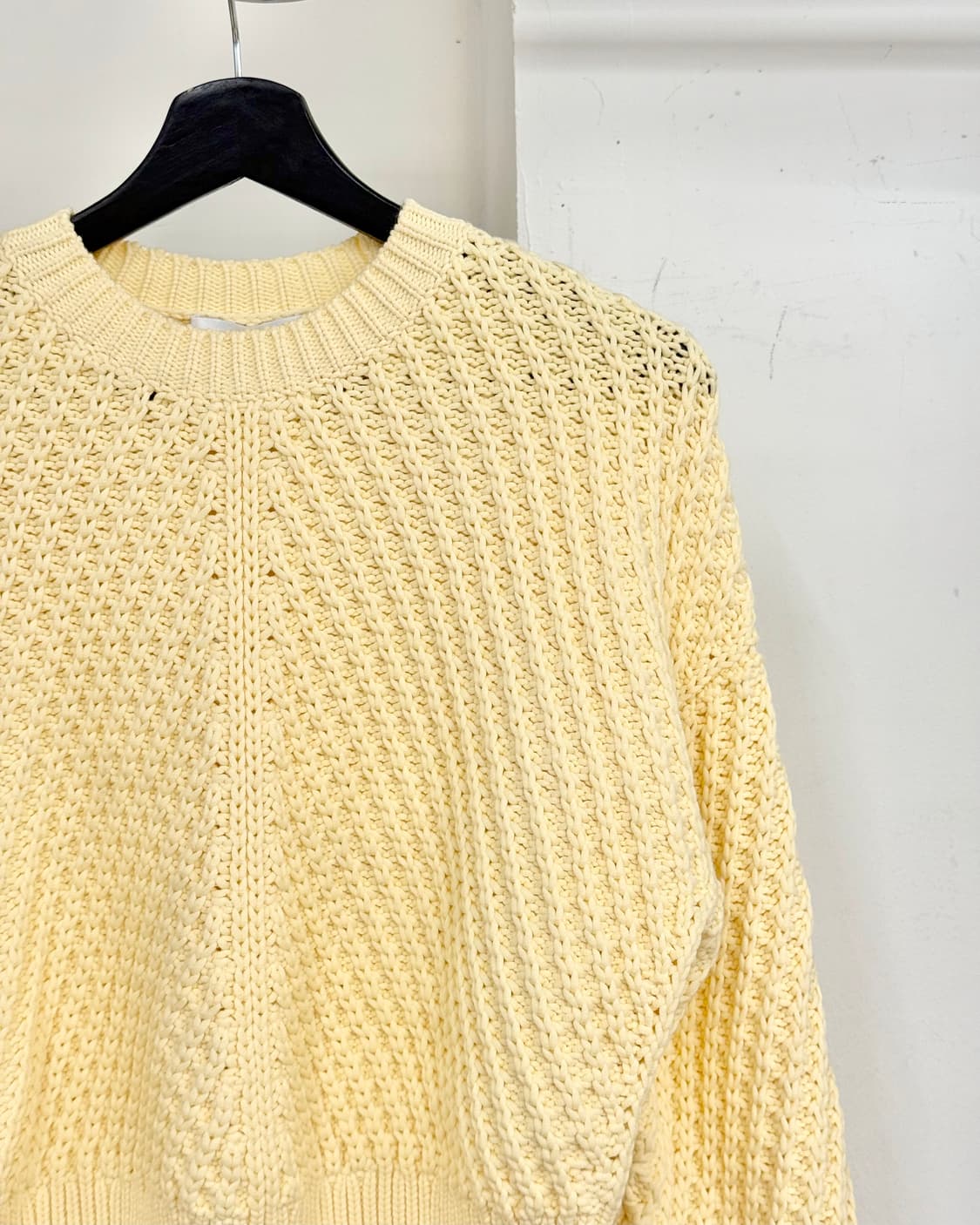 빈스 옐로우 드랍 숄더 니트 스웨터 상품이미지4