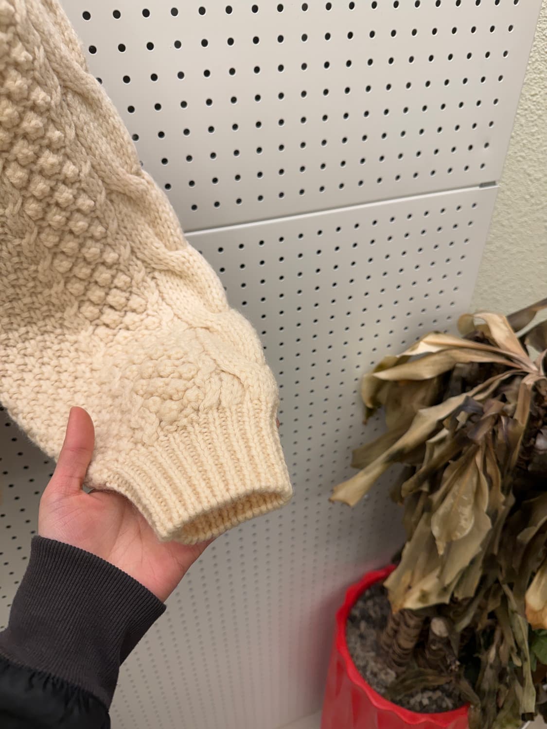 빈티지 케이블 니트 가디건 아이보리 U404 상품이미지3