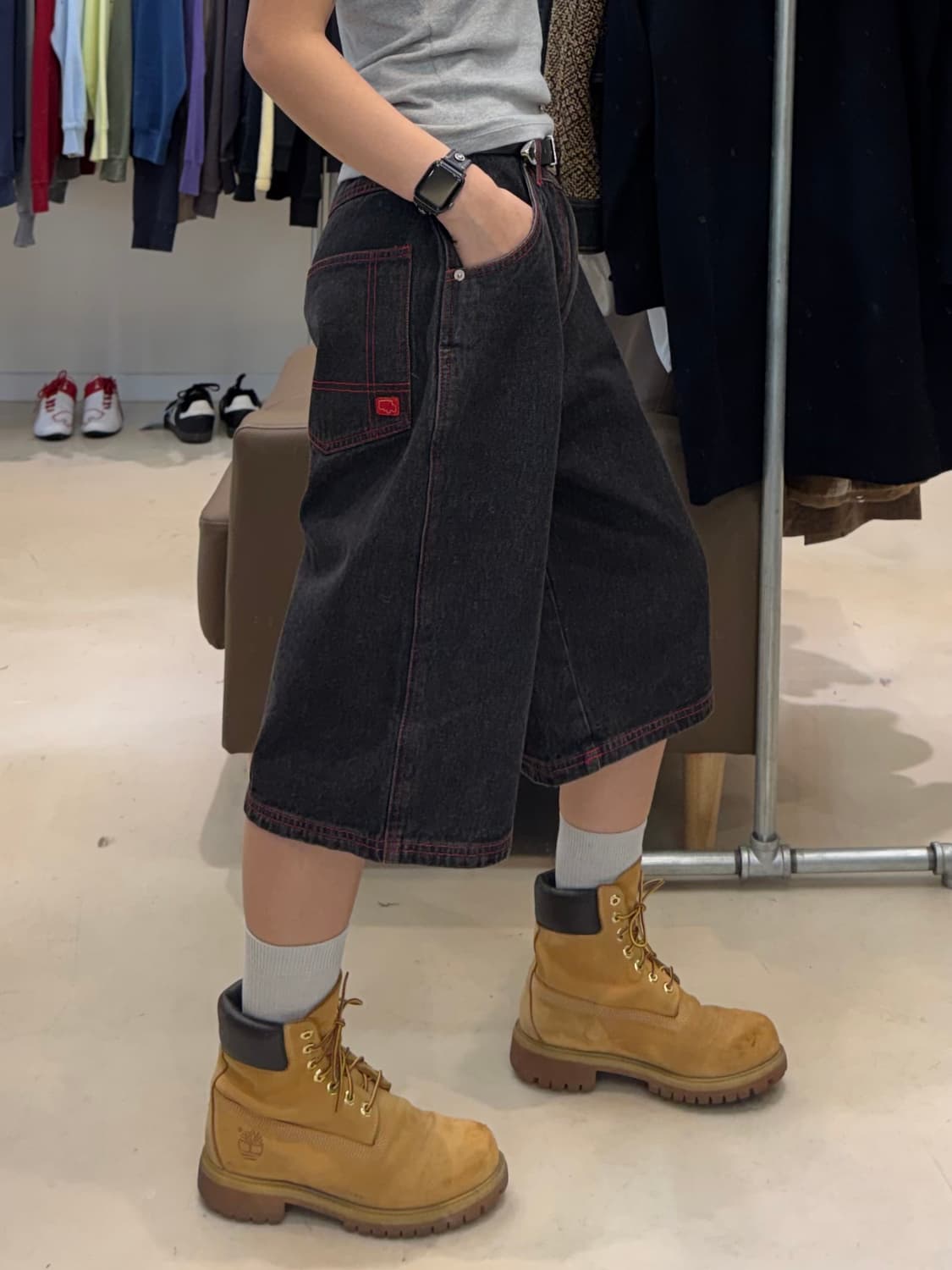 CHED-DA 데님 버뮤다 팬츠 상품이미지6