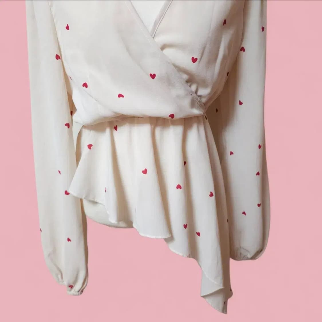 쉬인 언발란스 하트 블라우스  상품이미지4