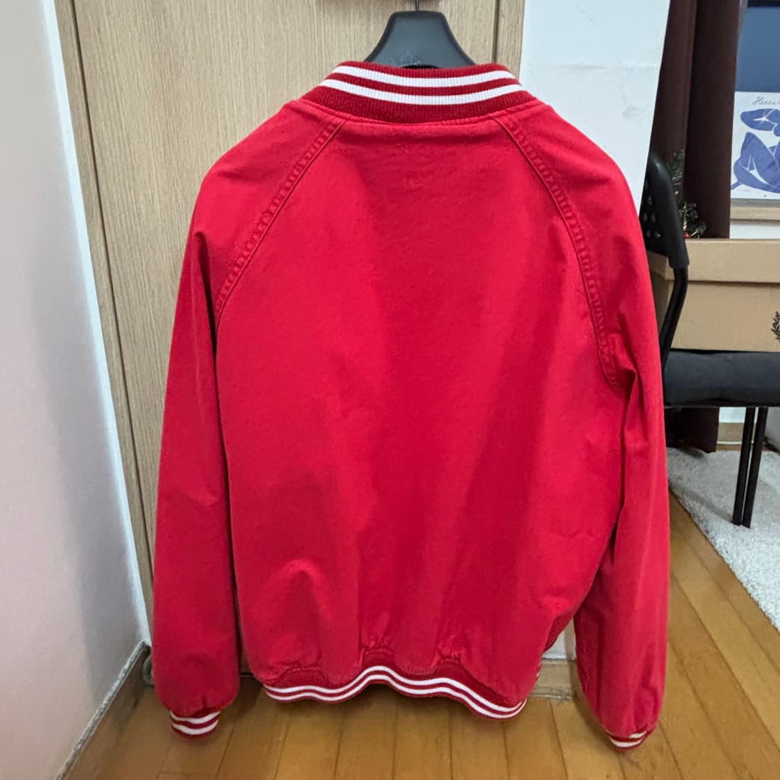 블랙 아웃 팀 바시티 자켓 레드 M 상품이미지2