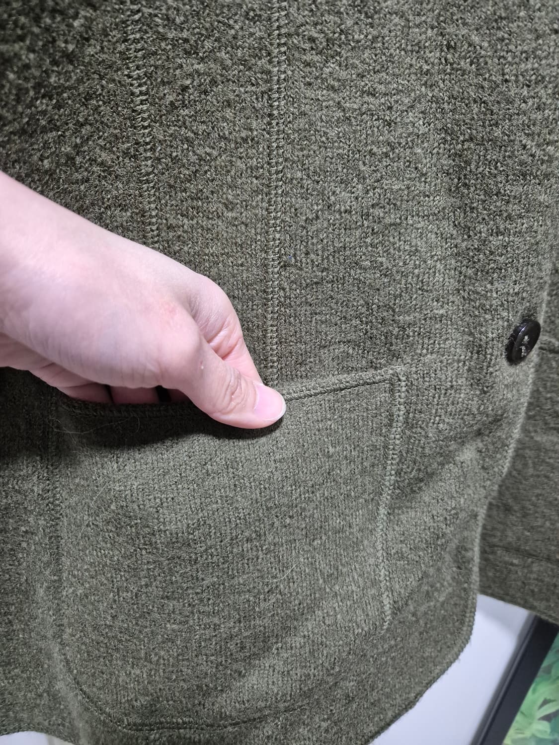 (세일)VTG.SAG HARBOR 올리브카키 압축울 가디건자켓 상품이미지6