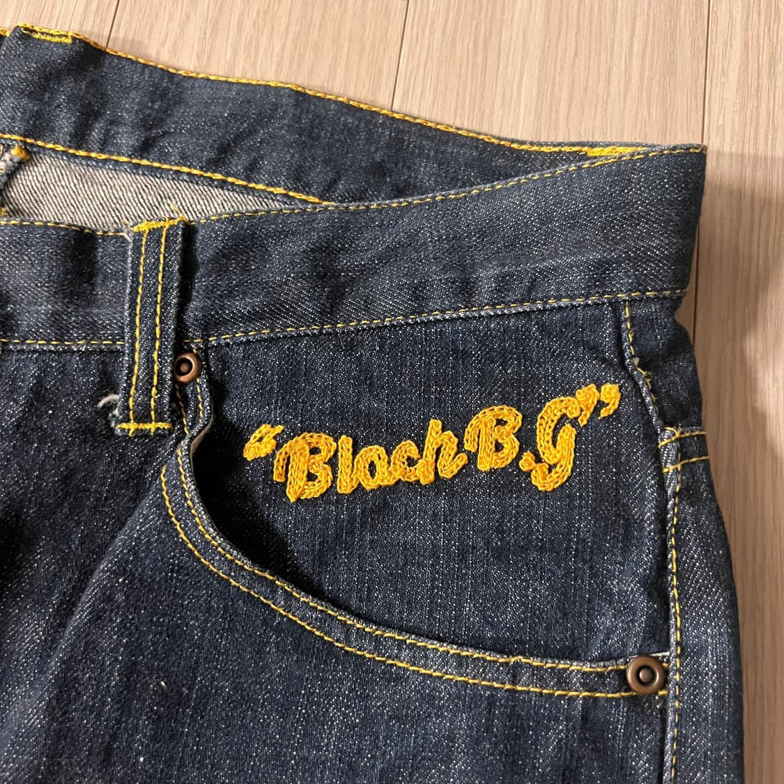 Black stich work denim 32 상품이미지5
