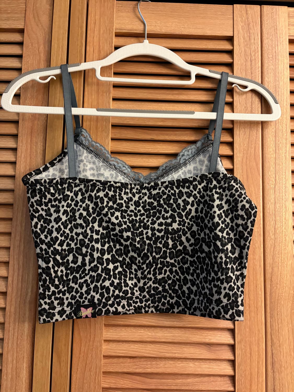 badee 베디 레이스 레오파드 크롭 나시 탑 상품이미지3