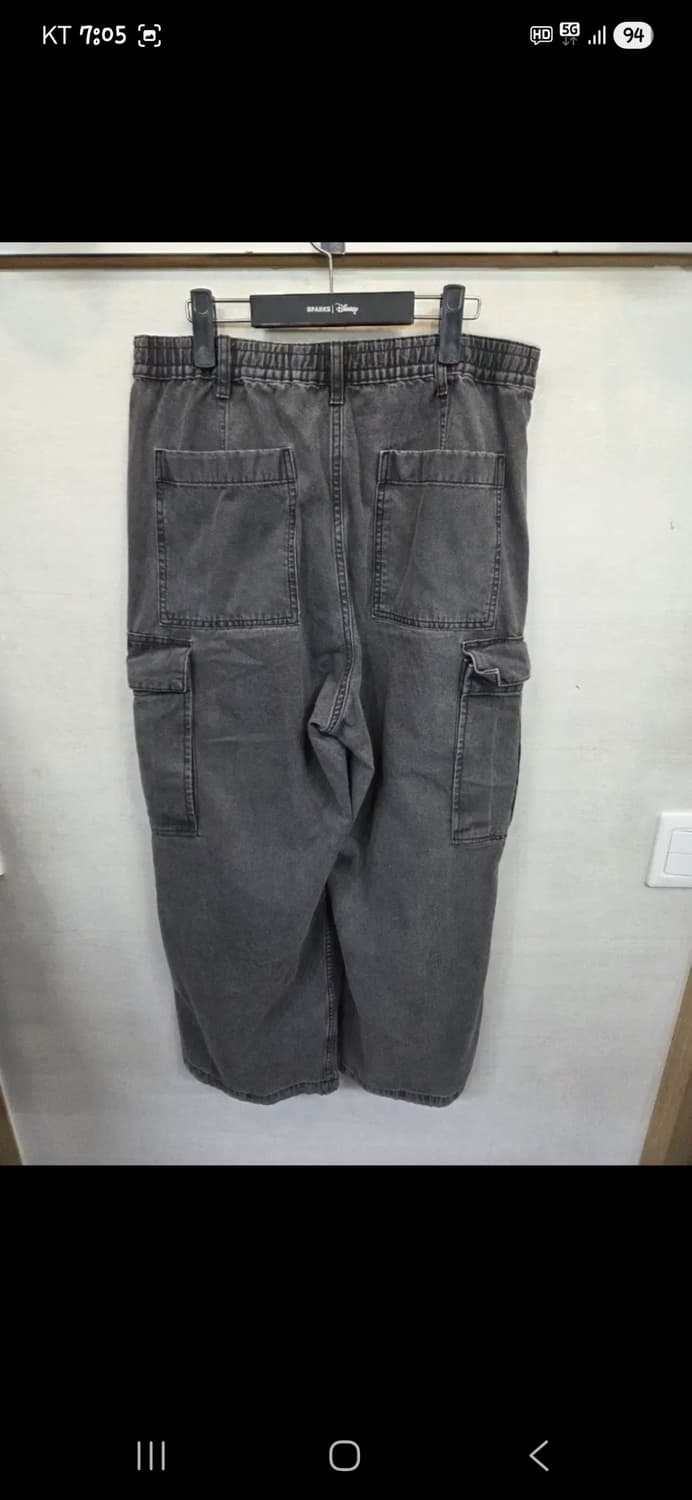 Gu 지유 파라슈트 와이드 밴딩 데님 카고팬츠 대략 32 상품이미지2