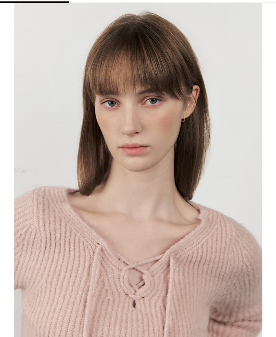 [새상품] 시티브리즈 부클 웨스턴 레이스업 니트 핑크 상품이미지2