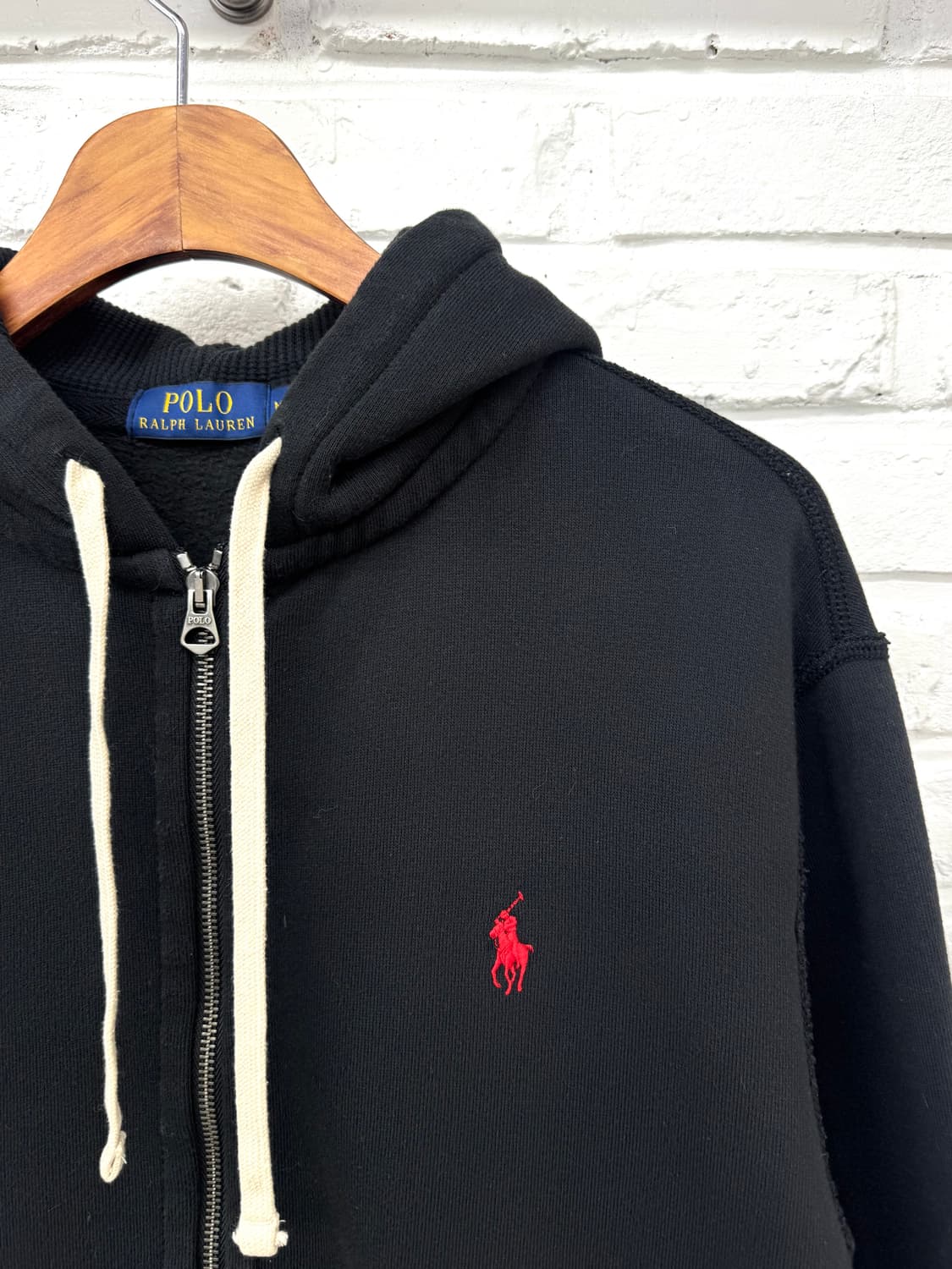 폴로 블랙 기모 후드집업 상품이미지4