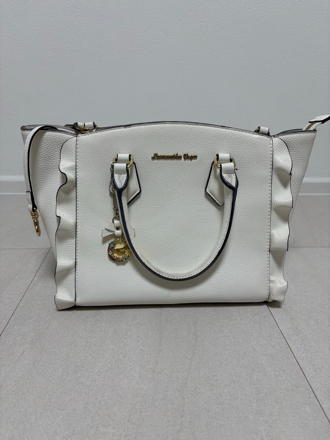 사만사배가 화이트 플래터 토트백 양지뢰 양산형  상품이미지1