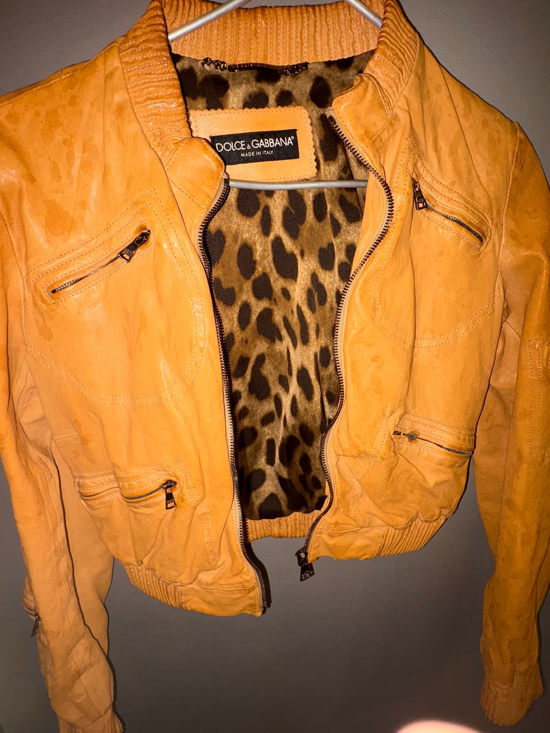 돌체앤가바나 가죽점퍼 orange 상품이미지1
