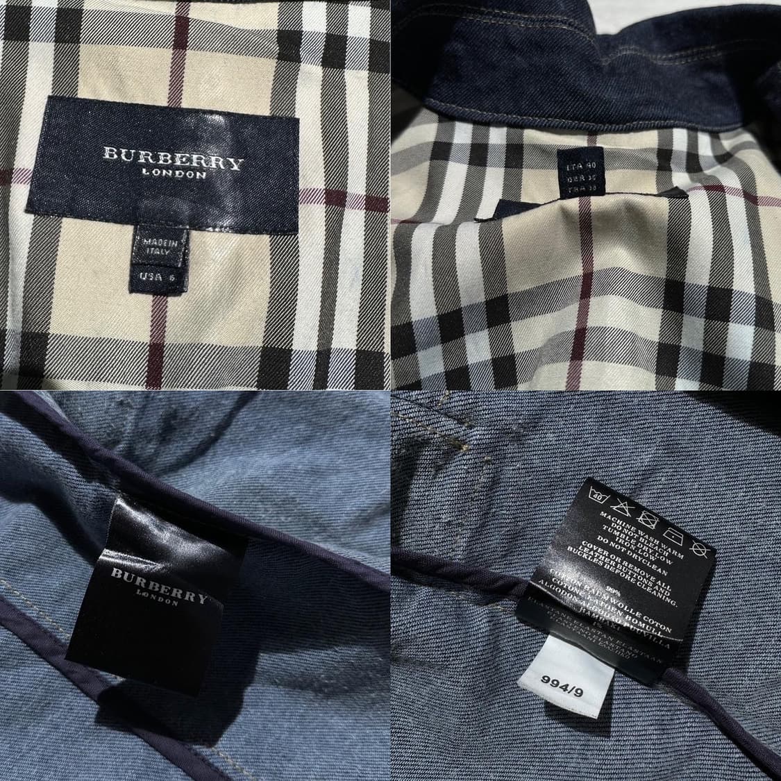 버버리 노바체크 안감 데님 더블 피코트 상품이미지9