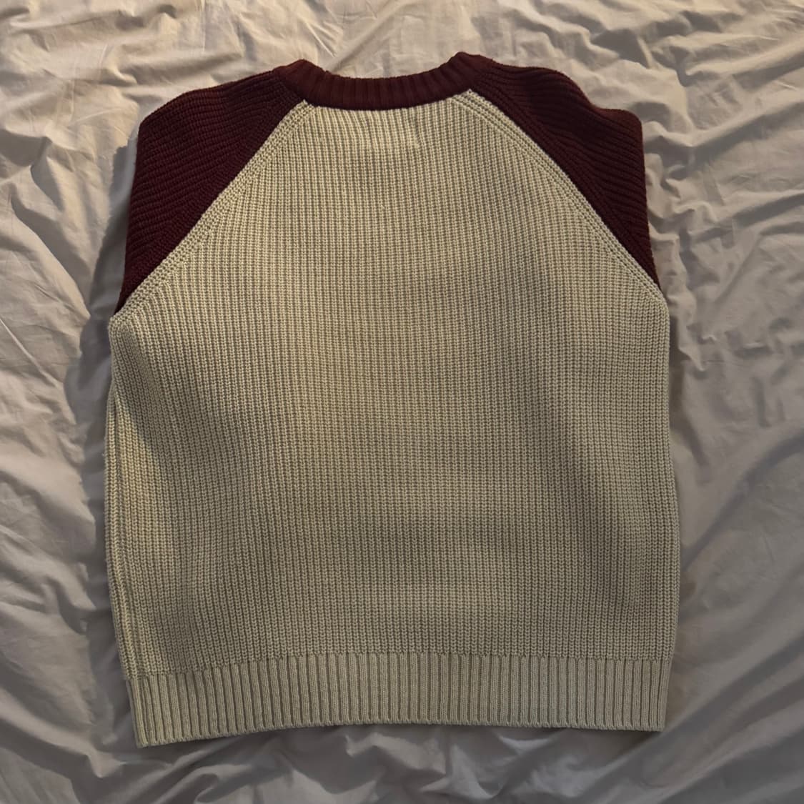 어반디타입 컬러 블록 래글런 니트 버건디 s 상품이미지2