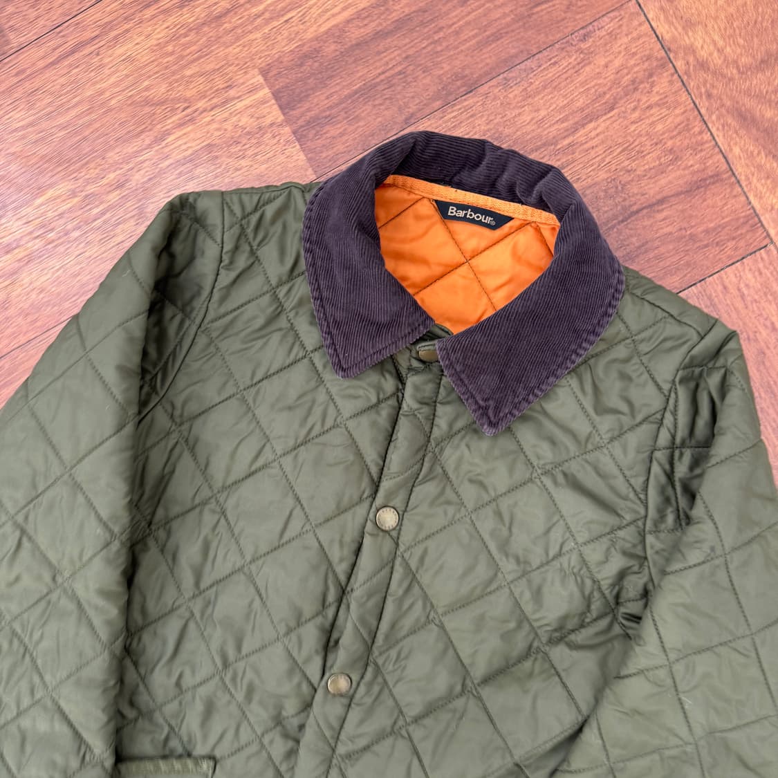 보이즈 M 바버 리데스데일 올리브 퀼팅 자켓  상품이미지3