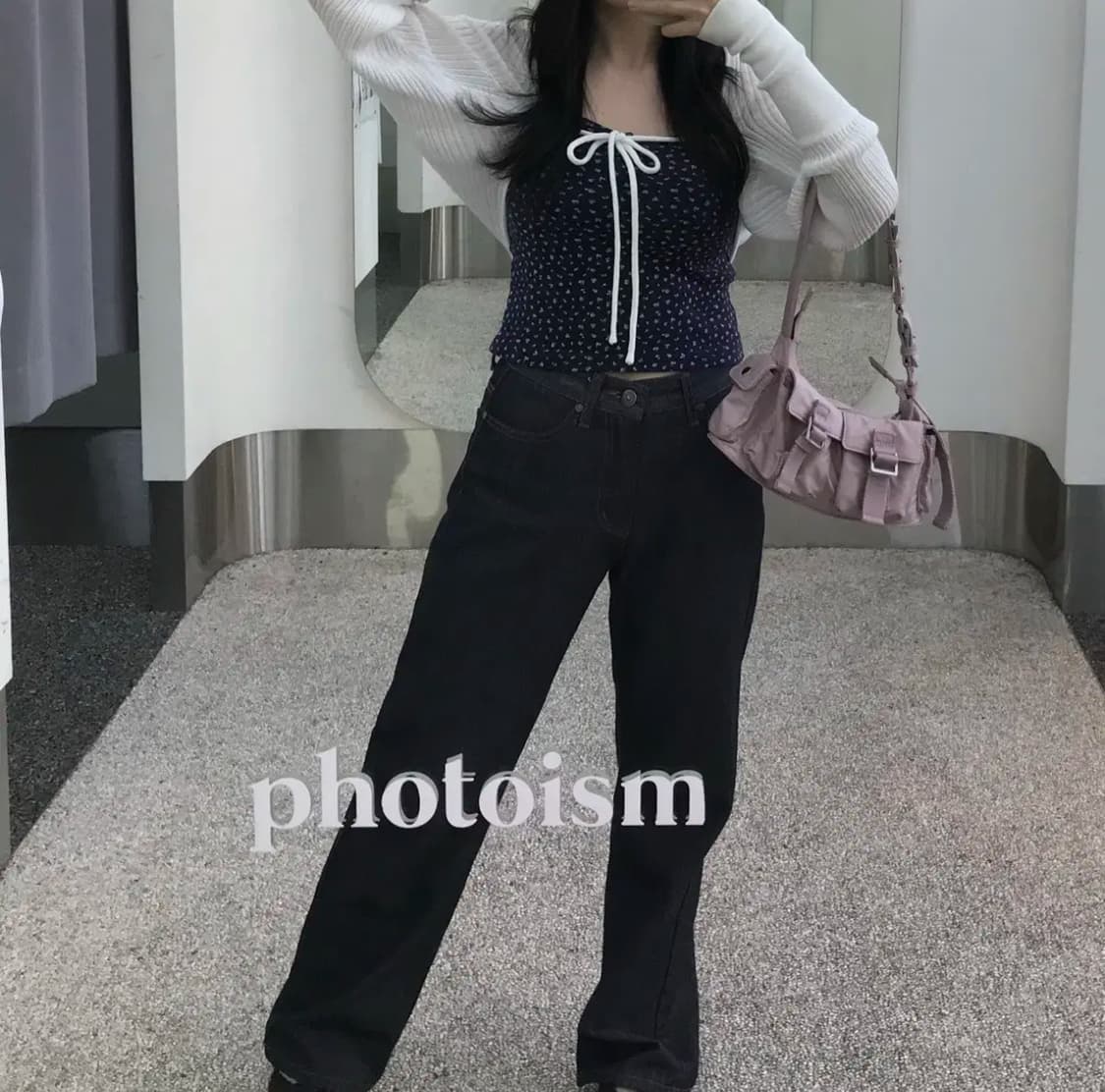 쓰리타임즈 핑크 스티치 로우 데님 팬츠 바지 상품이미지3