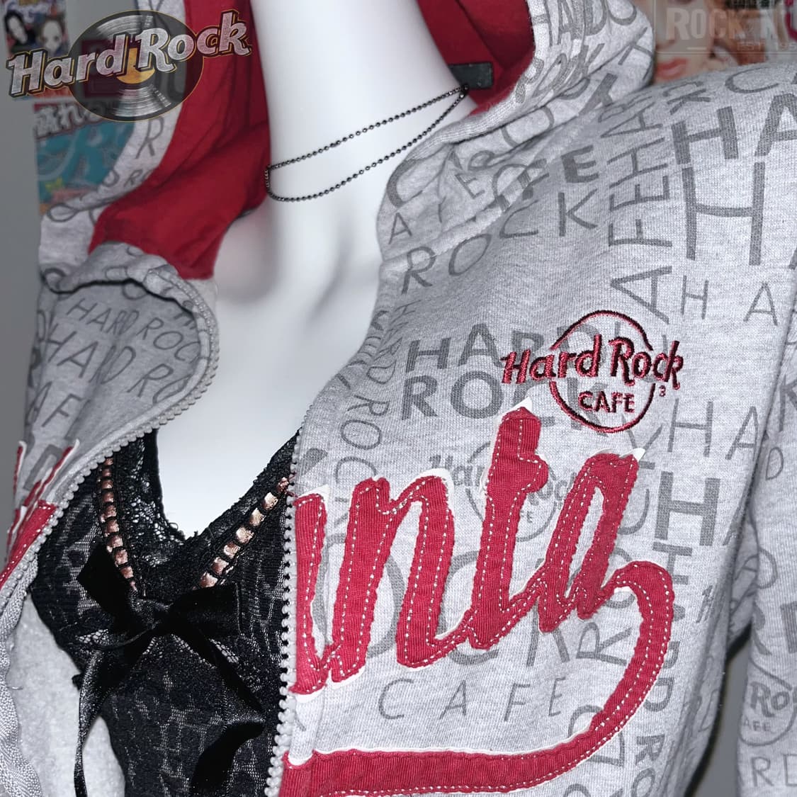 Hard Rock Cafe 와투케 락 그런지 후드집업 상품이미지1