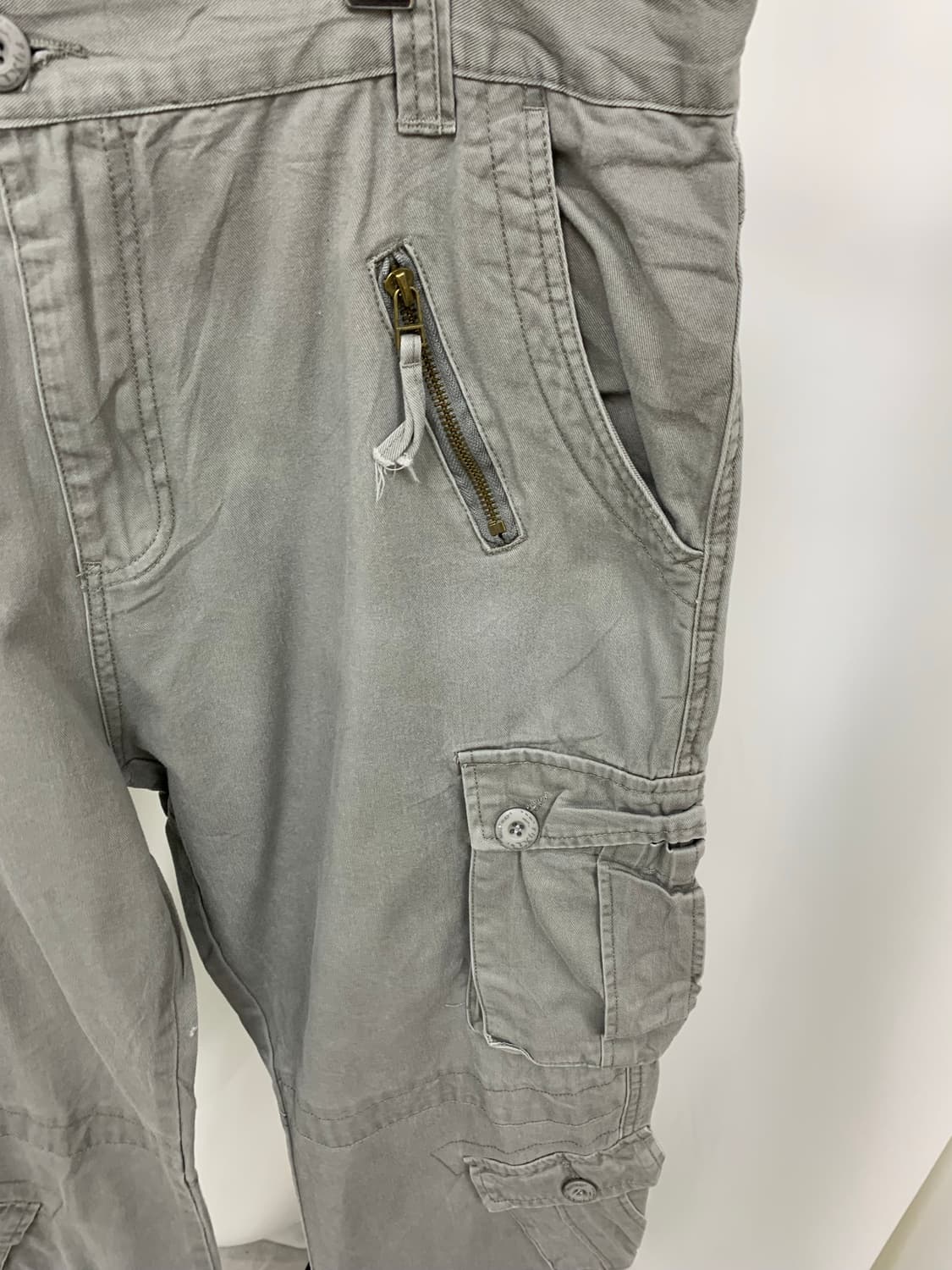그레이 지퍼 디테일y2k 카고팬츠  상품이미지4