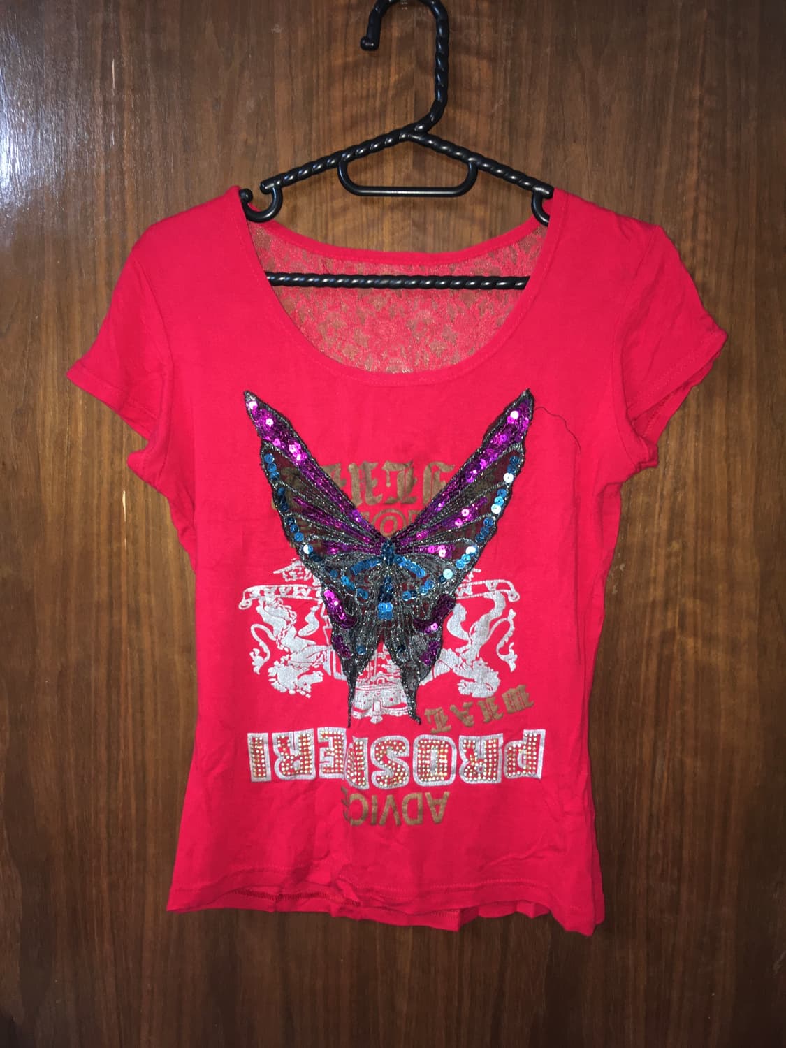 y2k 갸루 나비 시스루 레이스 반팔 상품이미지5