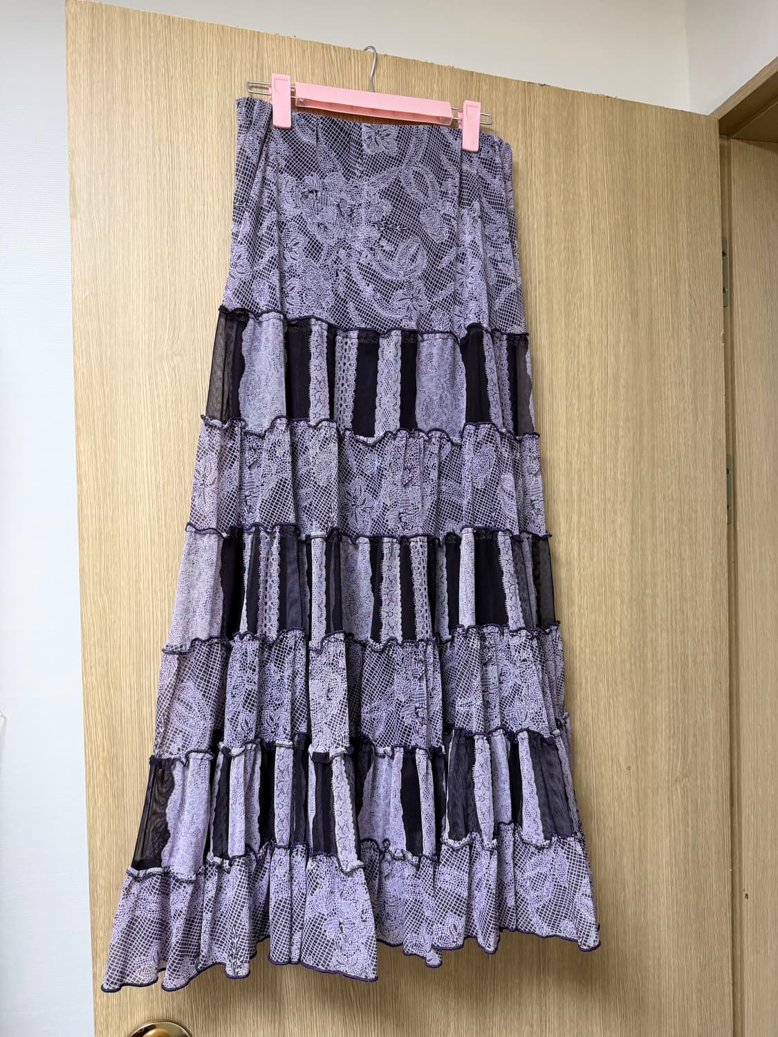 레이스 패턴 롱 스커트 & 블라우스 세트 상품이미지2