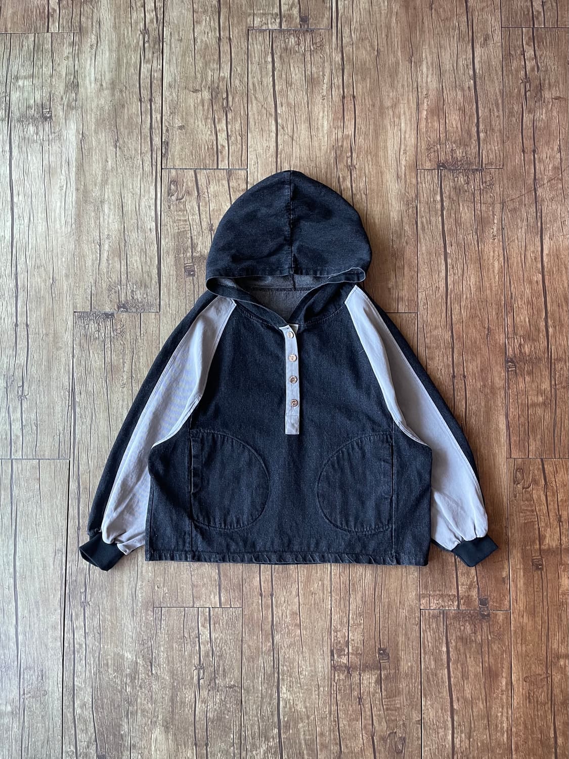 Denim Pullover Hood T-Shirt 상품이미지1