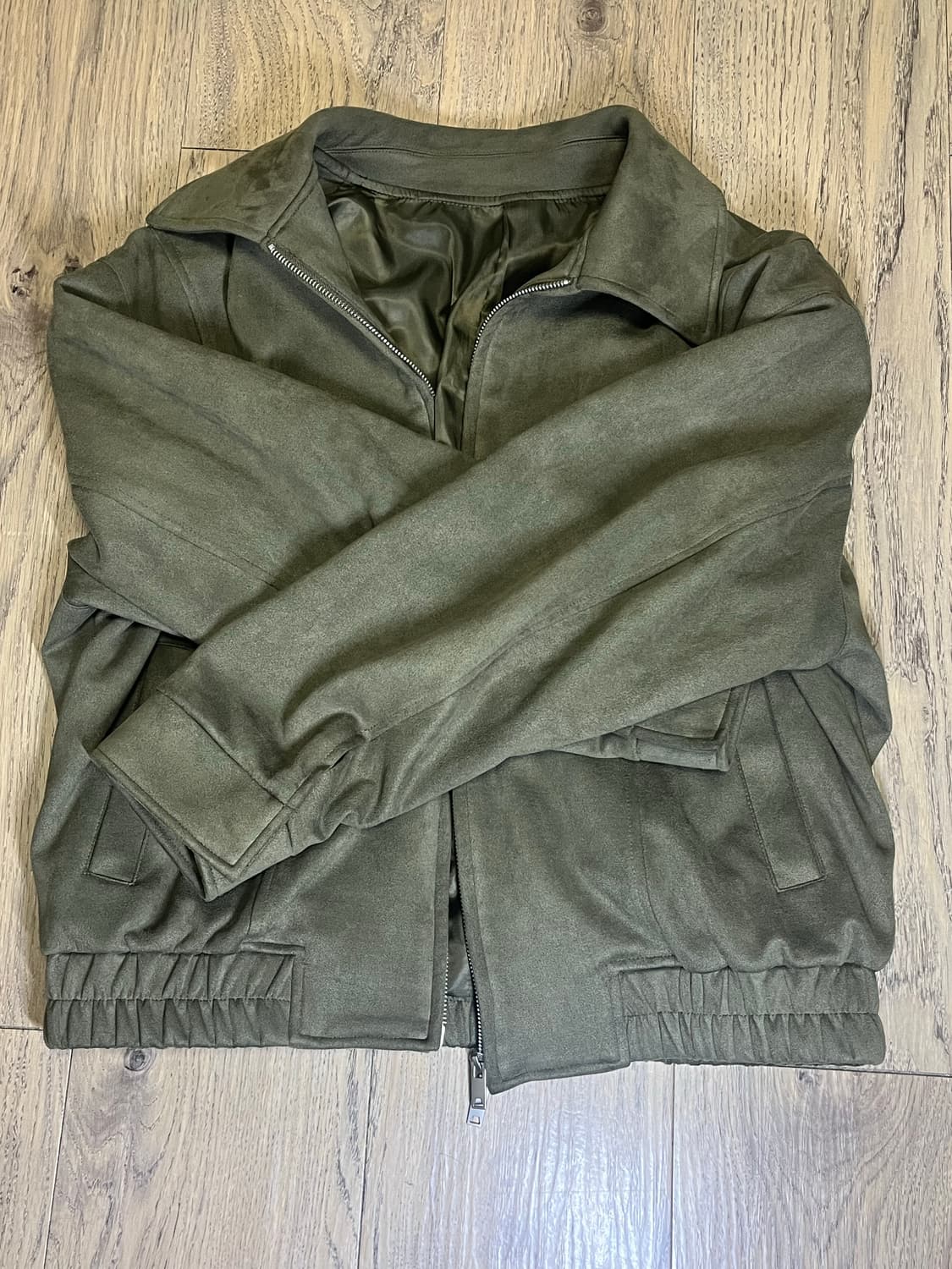 카키색 스웨이드 자켓 상품이미지1